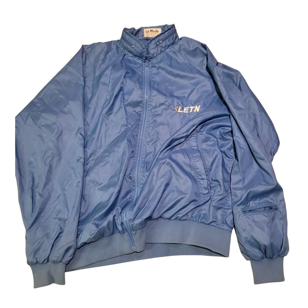 Vintage 1980s Windbreaker Jacket XL Hood LETN Law‎ Enforcement Police Blueline